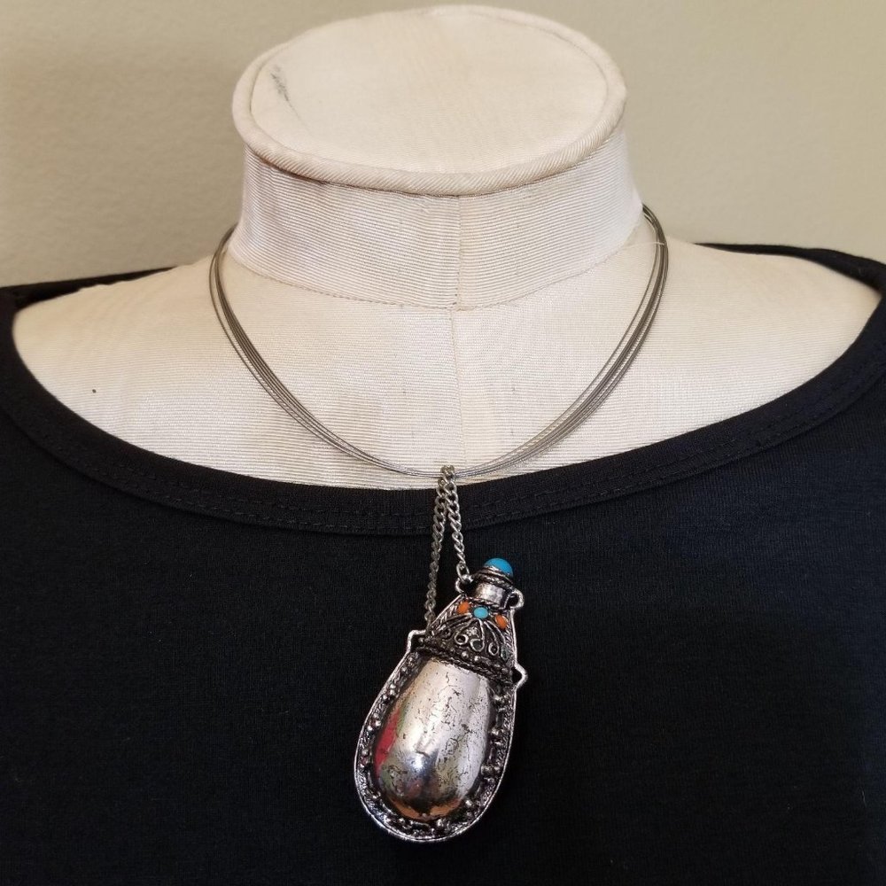 Hobo chic Silver Choker/Collar Vintage Necklace